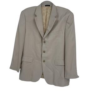 Ralph Ralph Lauren Men's Beige Tan 100% Bamboo Sport Blazer Size 44R ThreeButton